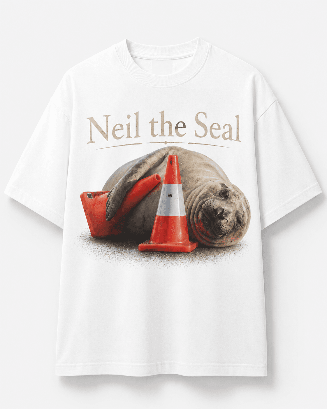 Neil the Seal Cones T-Shirt - White